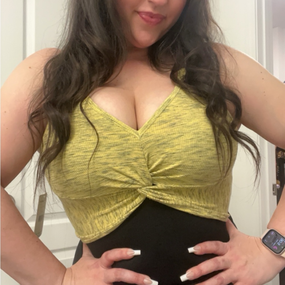Free People | Movement New Moon Sleepy Lemon Knotted Crop Top